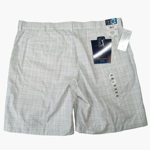 PGA Tour Mens Clubhouse Golf Shorts White plaid Easy Care size 40 NEW